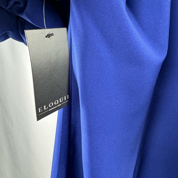 NWT Eloquii Puff Sleeve V Neck Scuba Dress‎ in Blue Size 16 - Picture 7 of 11